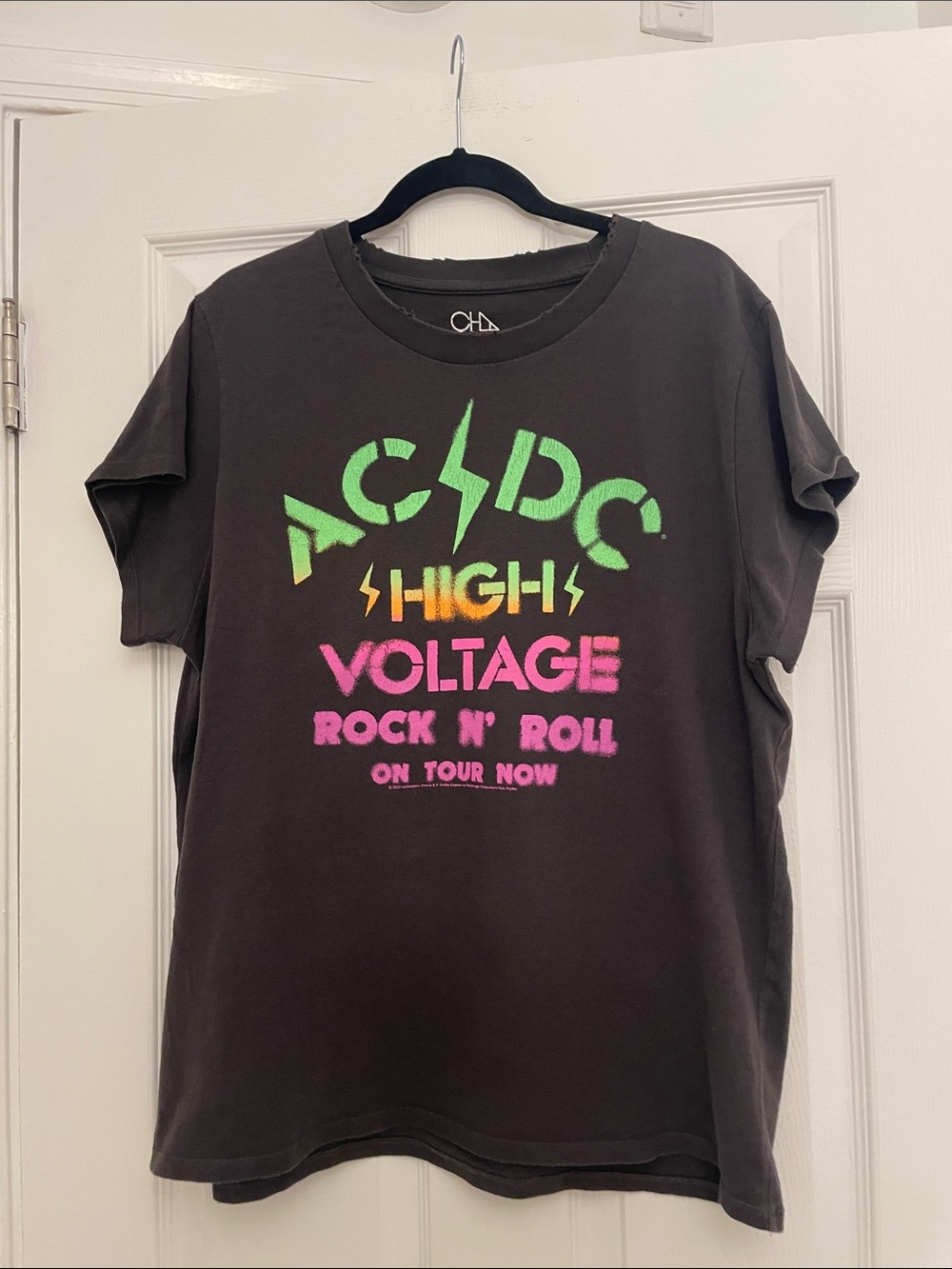Chaser AC/DC High Voltage Neon Graphic Tee - Black